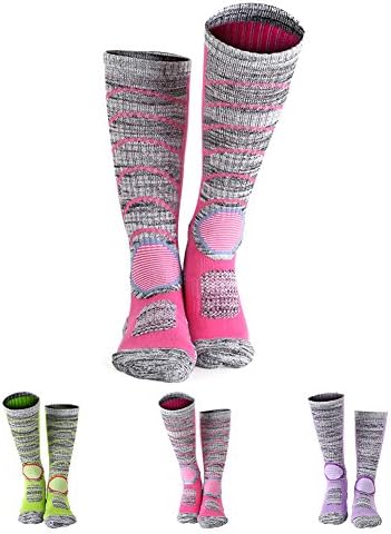 Heoda Womens/Ladies 3 Pairs of Ski Socks of High Performance-Long Hose Thickened Sole Cushion Support Thermal Socks Snow Boarding Socks.