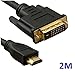 Price comparison product image Invero® HDMI Male to DVI Male Cable 24K Gold Connectors DVI-D Dual Link Ideal for Connecting Devices using the DVI Connector to Projectors, Monitors, Laptops to HDTV Full HD 1080P (2 Metre)