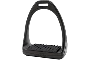 Compositi Reflex RIGID - Étriers d'équitation pour cheval - Adulte - Noir - Semelle large antidérapante – Amortisseur de chocs - Confort, léger, stable et équilibré - Haute résistance