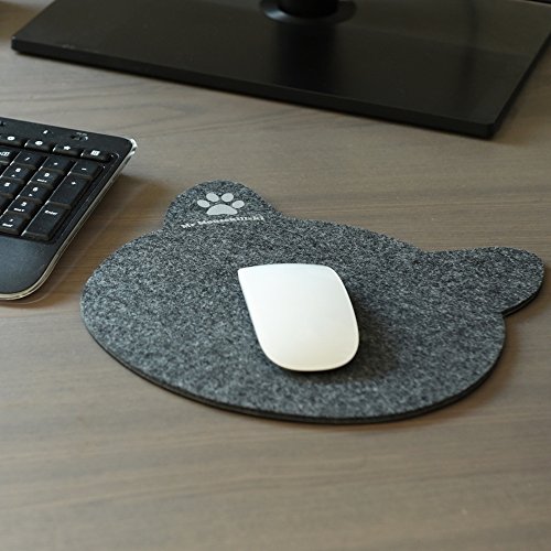 MR MOUSEKILLSKI – stylisches Mousepad aus hochwertigem Filz | perfekt für Katzenliebhaber | vielfältig einsetzbar als originelle Unterlage| hervorragende Anti-Rutsch-Beschichtung | anthrazit - 3