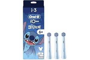 Oral-B Disney Stitch Kids Reservborstar, 3-pack, blå | Refill elektrisk tandborste iO, ultramjuka trådar på tandköttet, runt huvud lämpligt för barn från 6 år och äldre