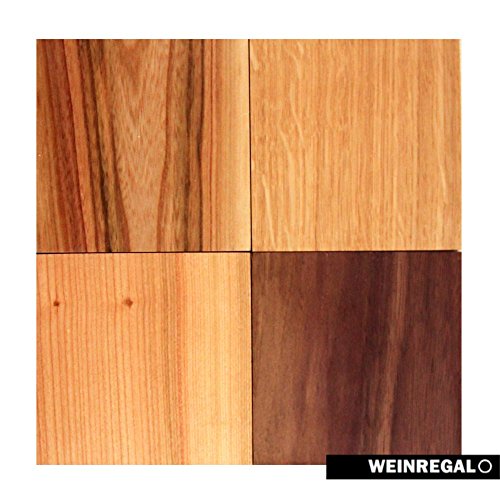 WEINREGALO Untersetzer Ulme | 10 x 10cm für Gläser aus Holz – 6er Set – Glasuntersetzer für Tisch und Bar - 4