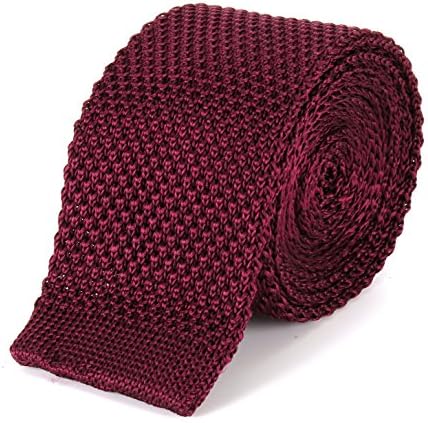 TootalAuthentic Dot/Spot Knitted Silk Skinny Mod Tie in Black & Burgundy
