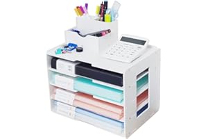 KINVVR Office Desk Letter Tray Sorter Document Book Mailbox Bill Magazine Shelf Rack Desk Organizer,Desktop A4 Paper File Storage Organizer Holder for Home Office School Classroom(5 Tier-L)