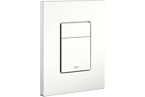 GROHE Skate Cosmopolitan, WC Abdeckplatte (wassersparende Betätigungsplatte, senkrechte oder waagerechte Montage, Drückerplatte mit Start & Stopp-Betätigung), alpinweiß, 38732SH0