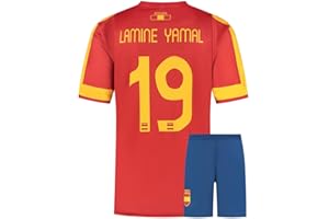 KINGDO Camiseta Lamine Yamal Niño y Adultos - Camiseta de Fútbol España - Equipación de fútbol - Chico - Ropa de Futbol - Talla 116