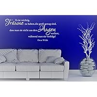 Wandtattoo-Wandaufkleber Spruch/Zitat v. OSCAR WILDE ***Es ist wichtig, Träume zu haben,...*** Größe und Farbe frei wählbar!