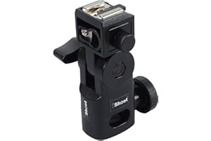 iShoot Hot Shoe Mount Flash Bracket Photo Umbrella Holder Support Compatible with Canon Nikon Pentax Olympus Metz Speedlite Flash Studio Light Stand