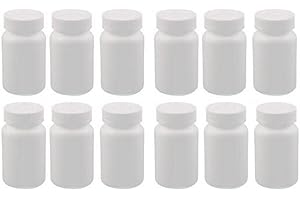 ELANDY 12PCS plastica rotondo pillola contenitore bottles-medicine tablet capsule dispenser Holder porta pillole Bait Holder organizer (bianco)