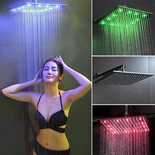BONADE® LED Unterputz Regendusche Regenduschköpfe 50*50cm Dusch-Set Chrom Edelstahl - 6