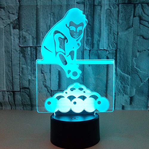 Preisvergleich Produktbild 3D Nachtlicht, Fernbedienung, Billard, Bunte Beleuchtung, Valentinstaggeschenkausgangsdekoration