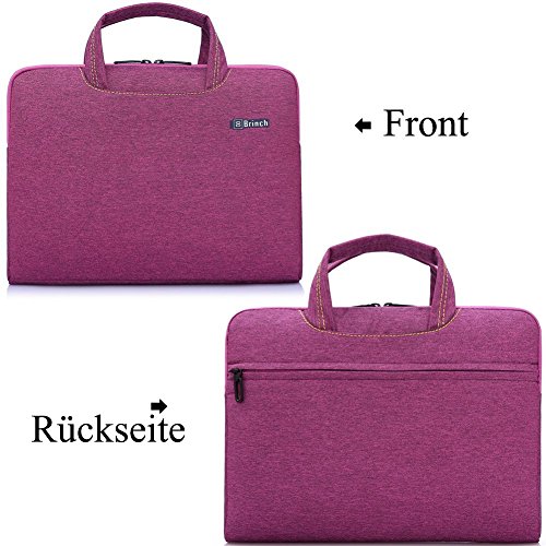 BRINCH leicht universal Gewebe wasserdichtes Anti-reißen Laptop Schutzhülle Aktentasche Handtasche/ Laptop Messenger Bag, Ultra Schutz mit weichem Schaum für 15 – 15,6 Zoll Laptop / Macbook / Notebook / Tablet / Ultrabook Computers(Apple / Acer / Asus / Dell / Fujitsu / Lenovo / HP / Samsung ) mit Fronttasche, zwei Rückentaschen & Griffe und Zubehör Tasche,Violett - 2