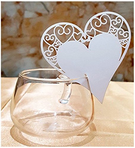 TINKSKY 50pcs Tischkarten Namenskarten Platzkarte / Namensschild / Namenskarte / Tischkarte / Tischkärtchen für Hochzeiten Feste oder Partys Weiss - 2