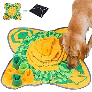 AMOFY Snuffle Pet Dogs Feeding Mat, Sniff Mat for Dogs Hunting, Foraging, Nose Training Smell Educational Toy??�Encourages Natural Foraging Skills Dog Activity Game Mat