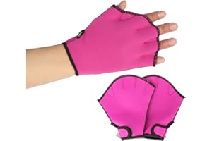 JIAHG Aquatic Gloves 1 Pair Swimming Webbed Gloves Water Resistance Training Paddles Adult Adjustable Diving Hand Equipment Men Women Fitness Surfing Sports Hand Fins Swimmer Elastic Duck Web Hand Wear