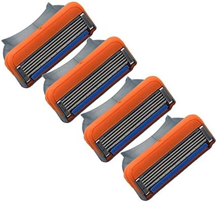 haosshop 4PCS 5 Layer Razor Blades For Men Flexible Soft Skin Protection Safe Cut Hairs Easily Easy to Replace