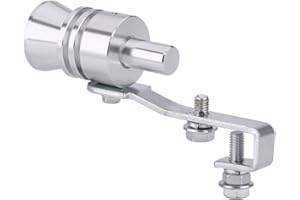 FICTORY Silbato Escape Coche, Silbato de sonido turbo, Silenciador de silbato de escape con sonido Turbo para coche simulador de válvula de descarga automática para todos los vehículos(M,plateado)