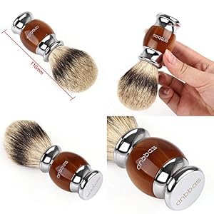 Anbbas Super Badger Brush and Shaving Bowl Stainless Steel 2 in 1 Shaving Set Gift for Men - Image 3