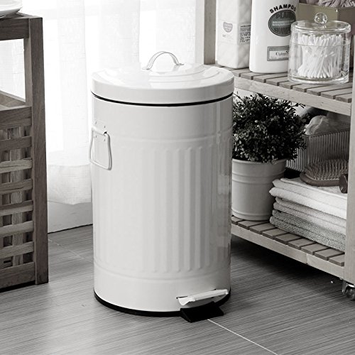 WC Garnitur Bürste Bad Set Abfalleimer Pedaleimer 3L Toilettenbürste Weiss ME4713ws - 2