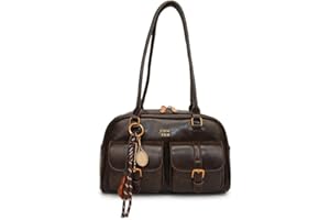 GSenhui Boston, borsa a tracolla da donna, vintage, piccola borsa a tracolla con tasche multiple, doppia borsa a tracolla con arco per viaggi e lavoro