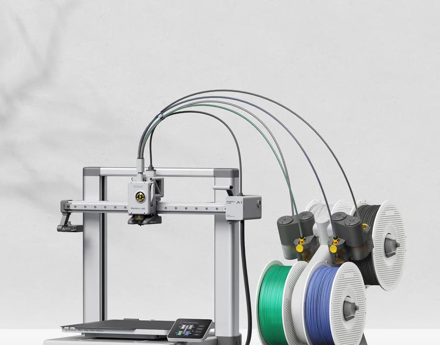 Bambu Lab A1 Combo, A1 3D Printer and AMS lite, Support Multi-Color 3D Printing, High Speed & Precision, Full-Auto Calibration & Active Flow Rate Compensation, ≤48 dB Quiet FDM 3D Printers