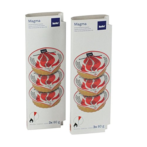 Kela 390010 Brennpaste, 6er-Set, Geruchslos, 1,0 h Brennzeit, 6 x 80 g, Magma - 4