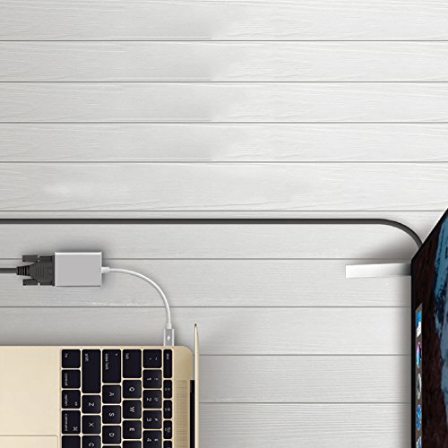 TUTUO Typ-C-VGA Aluminium-Legierung USB Typ C bis VGA Adapter, 1080P Auflösung für das neue Macbook, Pixel, Yoga 900, Lumia 950 und mehr ( Silber) - 6