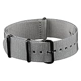 Infantry 22mm 20mm Nato Dornschließe Army Militär Uhrenarmband Uhrband Armband Band Nylon (22 mm, Grey)