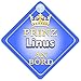 Produktbild Prinz Linus An Bord mit Krone Personalisierte Autokennzeichen Neues Baby Junge / Kind Geschenk / Präsentieren / Baby on Board / Autoschild …