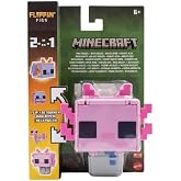 Minecraft Flippin Figs 2 si 1 arada Pink Axolotl ve Blue Axolotl Aksiyon Fig&uuml;r&uuml;