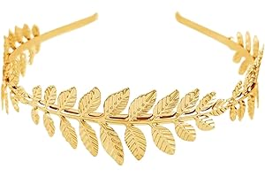 LAKJUOZ 1 Tocados De Hoja Romana Con Corona De Laurel Dorada Diadema Bohemia Griega Para Niñas Novia Pasadores De Cabello
