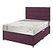 Produktbild Happy Beds Visco 2000 orthopädischen Memroy Foam Regular Matratze mit abnehmbarer Bezug mit Reißverschluss/lila Stoff UK King Size Diwan Bettgestell/2 Schubladen an derselben Seite/liniert Kopfteil,, 150 x 200 cm, lila