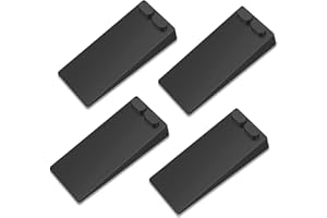 HAUSPROFI Cuneo Fermaporta in Gomma - Ferma Porta da Pavimento Antiscivolo - Fermaporte da Terra con Altezza Regolabile (Da 2 mm a 75 mm) - 4 Pezzi - Nero