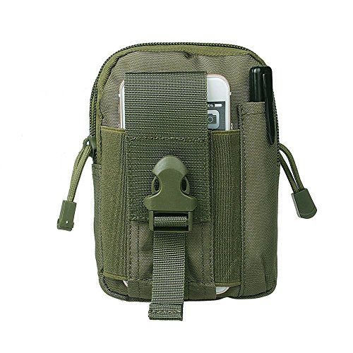 Preisvergleich Produktbild Leefrei leichte wasserdichte Gürteltasche Handytasche Taktische Tasche waist tasche für Smartphone, Geldbeutel, Portemonnaie, Schlüssel und weitere Kleinedinge (Grün, 18cm)