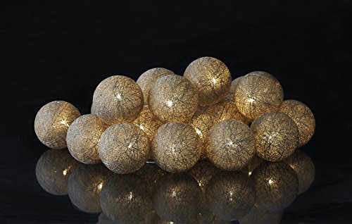 Sirius Lichterkette Bolette 20 LED 2,85 m Baumwollkugeln sandy beach