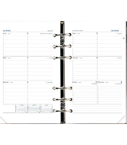 Quo Vadis Recharge Agenda Semainier 2025 - Format 10x15 Cm - Papier Clairefontaine - De Décembre 2024 à Décembre 2025 - Made In France