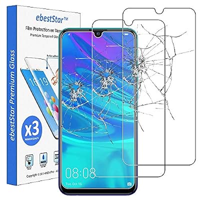 ebestStar - Compatible Pack x3 Verre trempé Huawei P Smart 2019 Film Protection Ecran Vitre Protecteur Anti Casse, Anti-Rayure, Pose sans Bulles [P Smart 2019: 155.2 x 73.4 x 8mm, 6.21'']