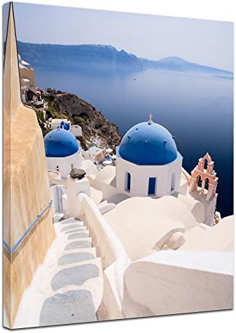 Bilderdepot24 Wall Art - Canvas Picture Santorini View 15.75 inch x 19.69 inch - Gallery wrapped, directly from the manufacturer