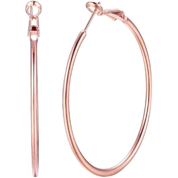 Boucles D'Oreilles Créoles Or XXL - 15 à 75 Mm - Acier Inoxydable Plaqué Or Miroir, Look Élégant Et Intemporel Pour Femme Et Fille