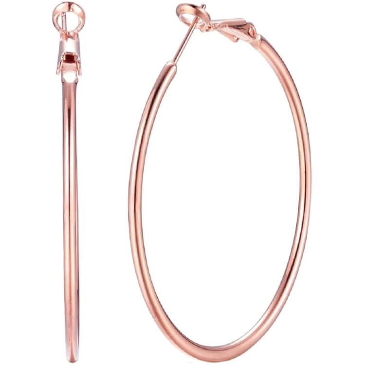 Boucles D'oreilles Anneaux Créoles Larges En Acier Inoxydable Plaqué Or Pour Femme