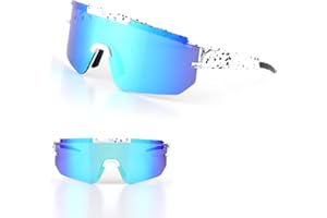 WDJLNZB Lunettes de Soleil de Sport pour Homme et Femme, Lunette de Cyclisme Polarisées, Lunette Velo Route, Lunette Sport Homme Femme, pour la Course à Pied, la Pêche, les Sports de Plein Air
