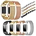 Produktbild Sansee Milanese Edelstahl Uhrenarmband Armband für Fitbit Charge 2 + HD Film (Fitbit Charge 2 + HD Film, Schwarz)