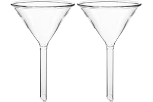 YAYODS 2 Embudo de Cristal – Embudos de cristal de 60 mm de diámetro – Embudo transparente de vidrio de borosilicato alto para trabajo de laboratorio, enseñanza escolar,Cocina