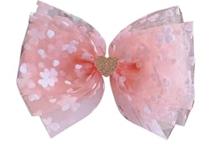 FEIFEI'S BOW Baby Girls kids Ribbon Bow Princess Chiffon Heart Rainbow Crown Hair Clip Bows Hair Accessories Barrettes Alligator (Colour1)