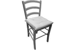 Russo Tessuti 6 Cuscini Sedie Cucina Coprisedia Imbottiti Laccetti Vari Colori Tinta Unita-Bianco