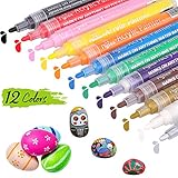 ✎【SpInspire Creatividad Artística】12 colores diferentes para satisfacer sus necesidades, decorar piedras, tazas; personalice la cerámica, el vidrio, la ropa, la madera, las telas, el metal, los álbumes de fotos y otras manualidades de bricolaje; logre que su vida sea más creativa y diversa, traiga más diversión