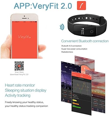 Heart Rate Monitor Activity Trackers,Amytech Bluetooth 4.0 Step Pedometer Calorie Counter Distance Track Sleep Monitor Call and Alarm Remind Anti-lost Activity Trackers for Android IOS Smartphone