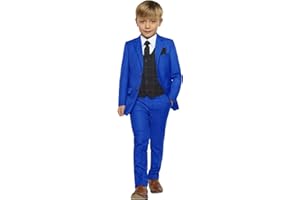 Qrkoda Jungen Anzug mit gekerbtem Revers Zwei Knöpfe Dreiteiler für Party Dinner Smoking for