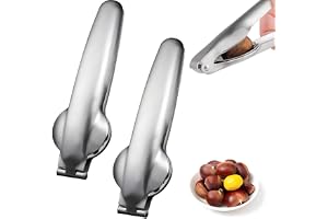 THQAE Set med 2 kastanjeöppnare, kastanjeskärare, kastanj, öppna kastanj, nötknäppare i rostfritt stål, kastanjeklämmor, Chestnut Cutter Opener, köksredskap