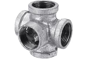 DYNAMIC NUTRITION DyNamic 1/2"3/4" 1"5 Vie Tubo Di Raccordo In Ferro Malleabile Zincato Uscita Trasversale Tubo Femmina Connettore - 1 Pollice